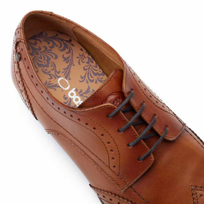 Barbera XL Waxy Brogue Shoes Tan