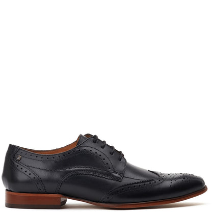 Barbera XL Waxy Brogue Shoes Black