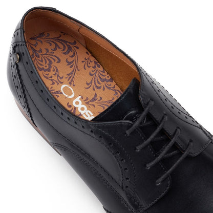Barbera XL Waxy Brogue Shoes Black