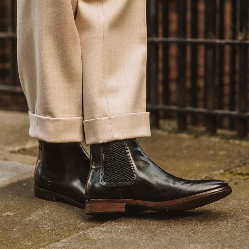 Virgil Waxy Chelsea Boots Black
