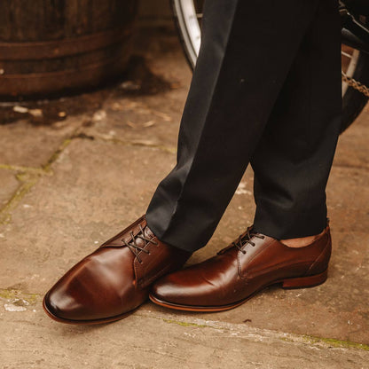 Gambino XL Waxy Derby Shoes Brown