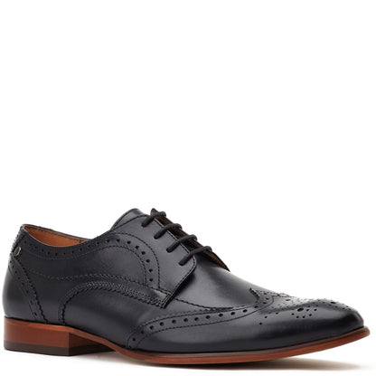 Barbera XL Waxy Brogue Shoes Black