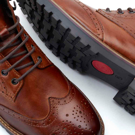 Mens tan brogue boots on sale uk