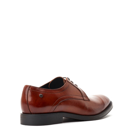 Men's Tan Leather Hadley Waxy Derby Shoes | Base London Tan