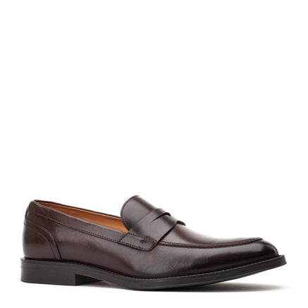 Men's Brown Leather Kennedy Penny Loafers | Base London Brown