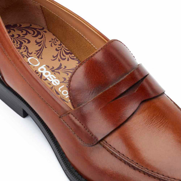 Tresmode Yesi Tan Men's Leather Penny Loafers main image 0