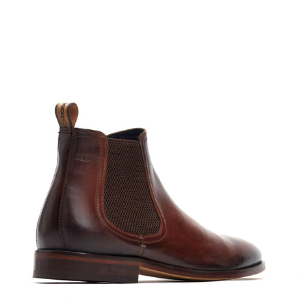 Men's Brown Leather Lynch Washed Chelsea Boots | Base London Brown