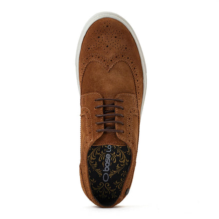 Stanley, Mens Brogues in Ginger Burnished Nubuck