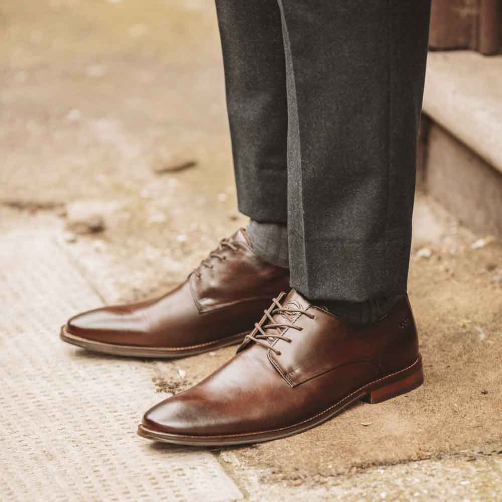 Marley Washed Derby Shoes Brown