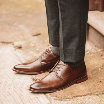 Marley Washed Derby Shoes Brown
