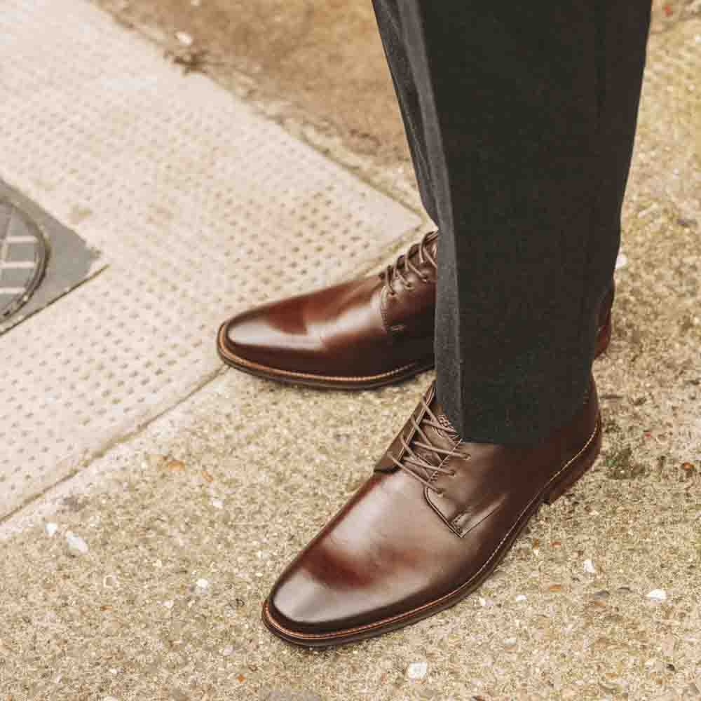 Marley Washed Derby Shoes Brown