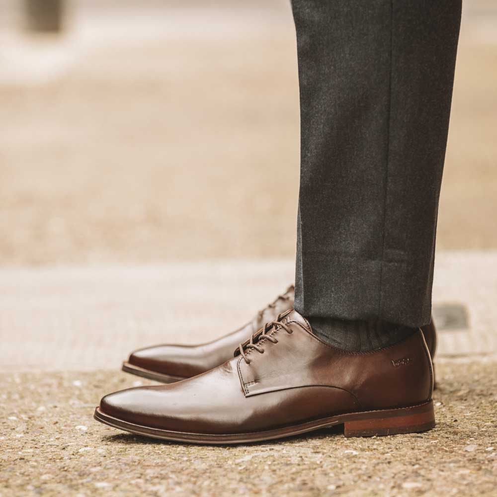Marley Washed Derby Shoes Brown