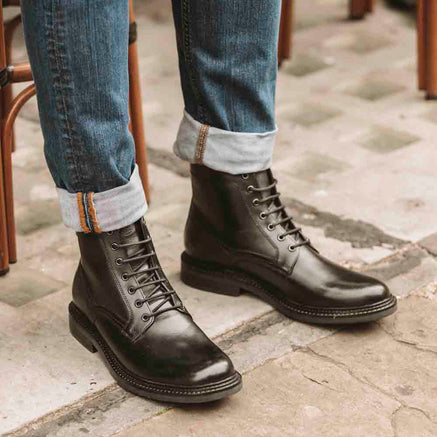 Peyton Waxy Lace-Up Boots