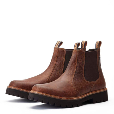 Men's Tan Leather Ragnar Tumble Chelsea Boots | Base London Tan