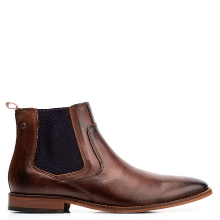 Men's Brown Leather Scout Washed Chelsea Boots | Base London Brown