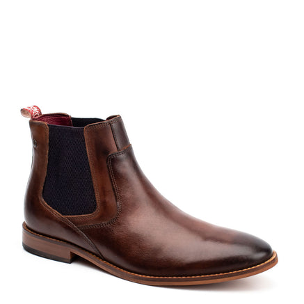 Men's Brown Leather Scout Washed Chelsea Boots | Base London Brown