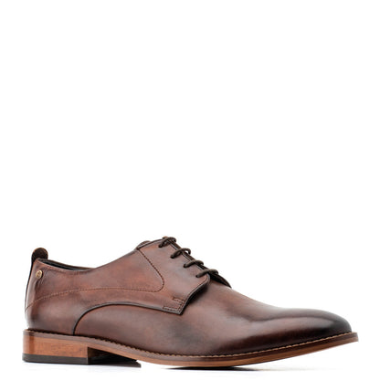 Script Washed Derby Shoes Brown