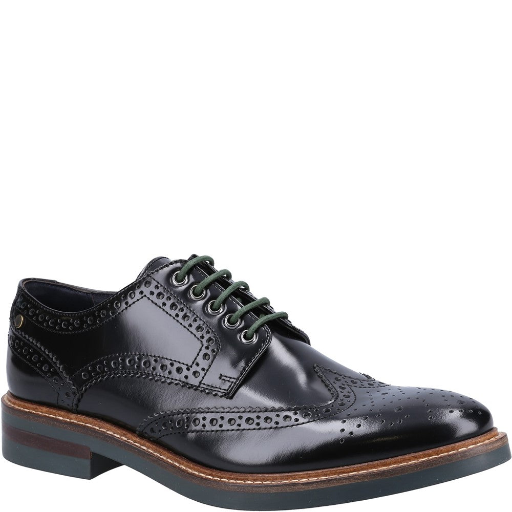 base london Woburn XL Hi Shine Brogue Shoes Black