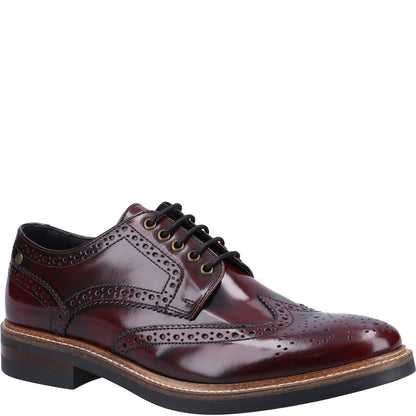 Woburn XL Hi Shine Brogue Shoes Bordo