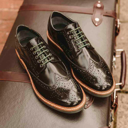 Woburn XL Hi Shine Brogue Shoes Black