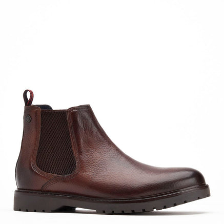 Men's Brown Leather Anvil Grain Chelsea Boots | Base London Brown