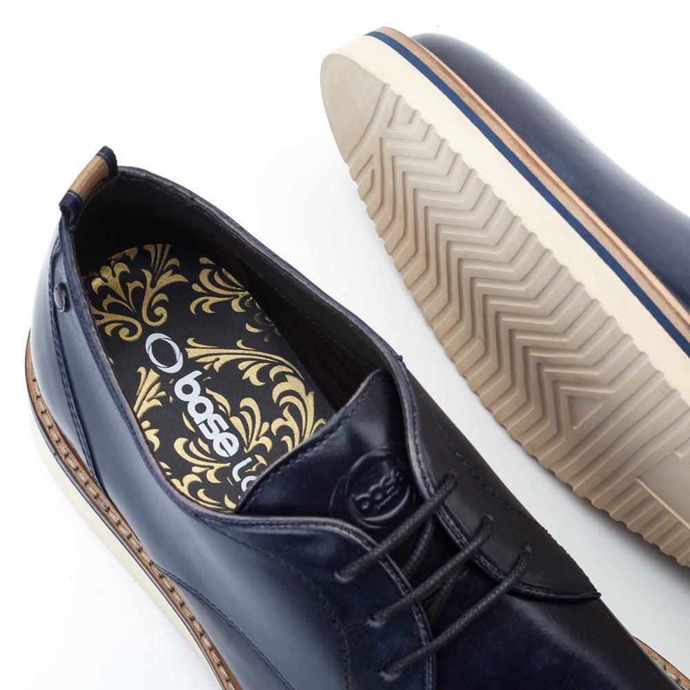 Woody Washed Derby Shoes Navy