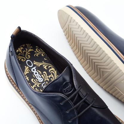 Woody Washed Derby Shoes Navy