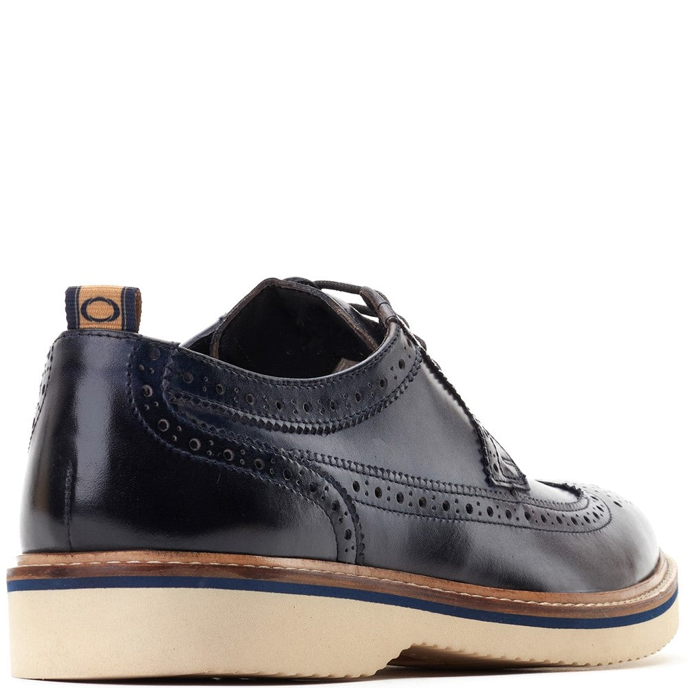 Sully Washed Brogue Shoes Navy