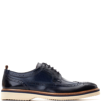 Sully Washed Brogue Shoes Navy