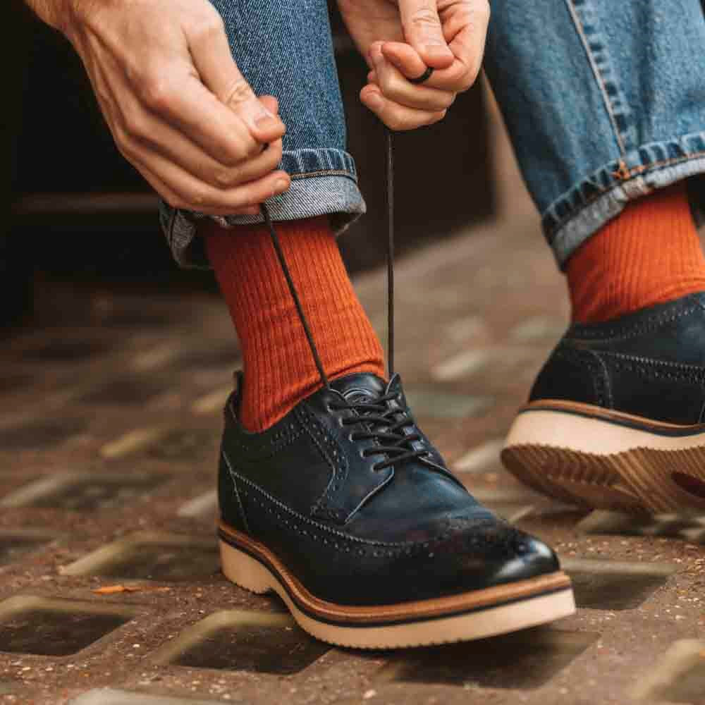 Sully Washed Brogue Shoes Navy