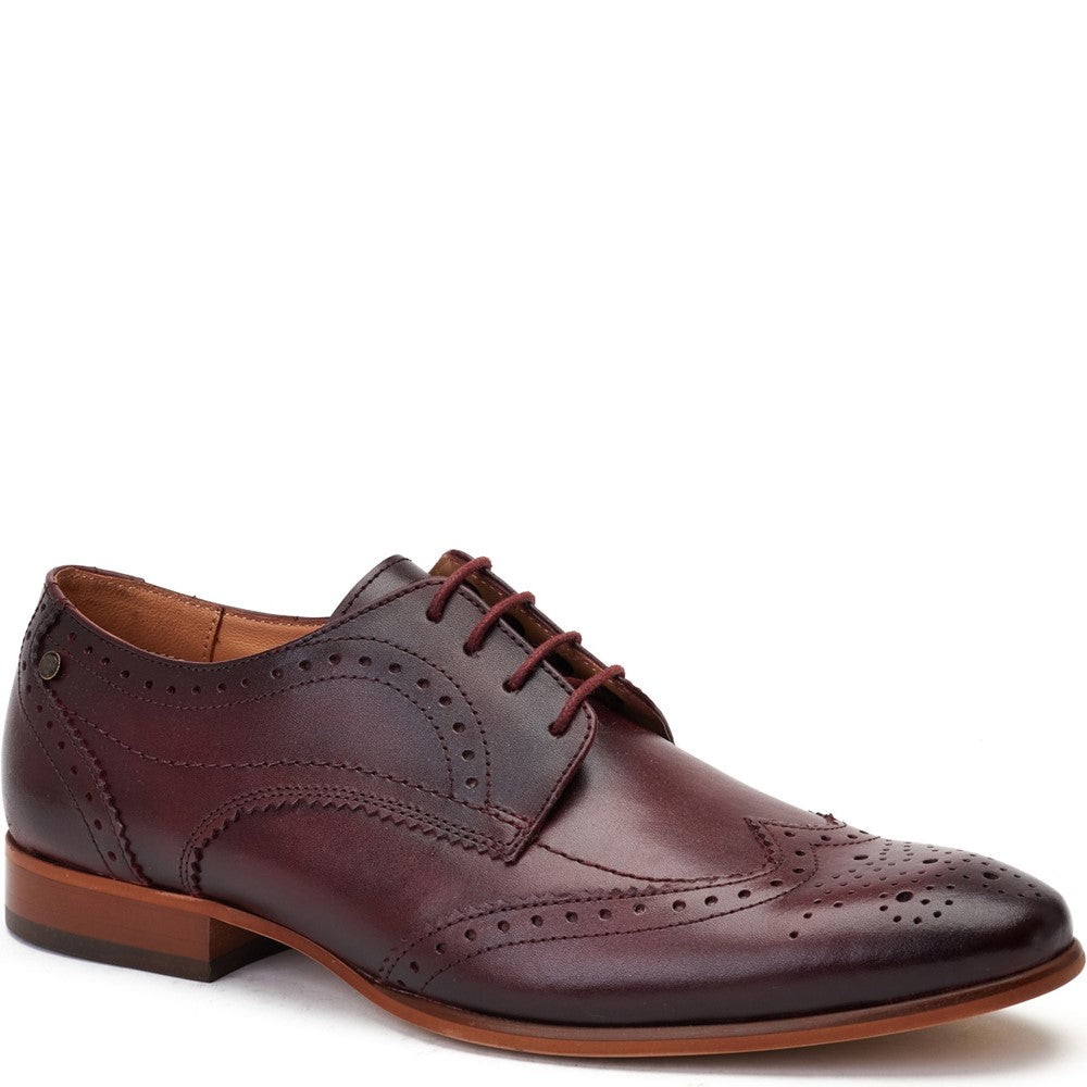 Barbera Waxy Brogue Shoes Bordo