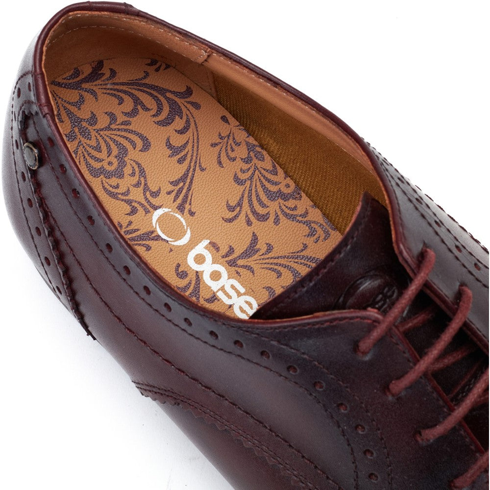 Barbera Waxy Brogue Shoes Bordo