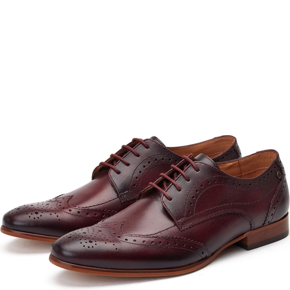 Barbera Waxy Brogue Shoes Bordo