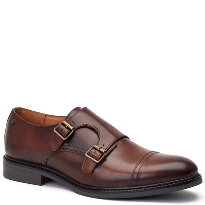 Diablo Waxy Monk Strap Shoes Brown