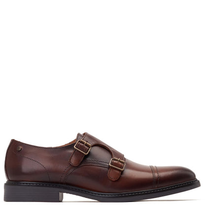 Diablo Waxy Monk Strap Shoes Brown