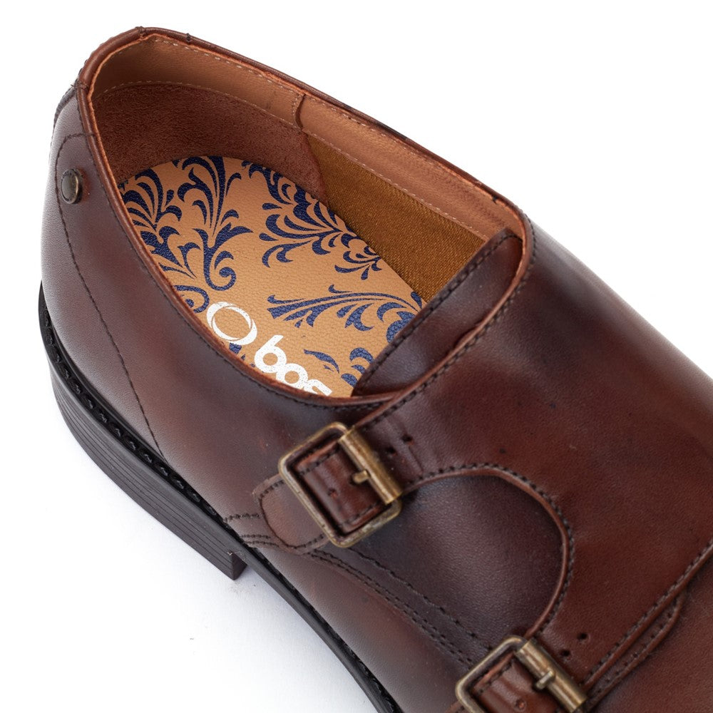 Diablo Waxy Monk Strap Shoes Brown