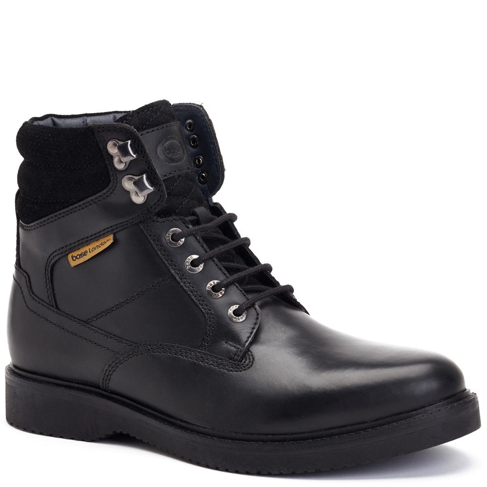 Bradley Waxy Combat Boots Black