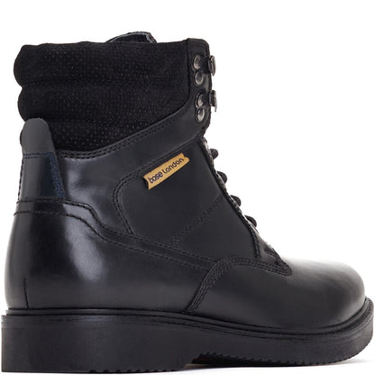 Bradley Waxy Combat Boots Black