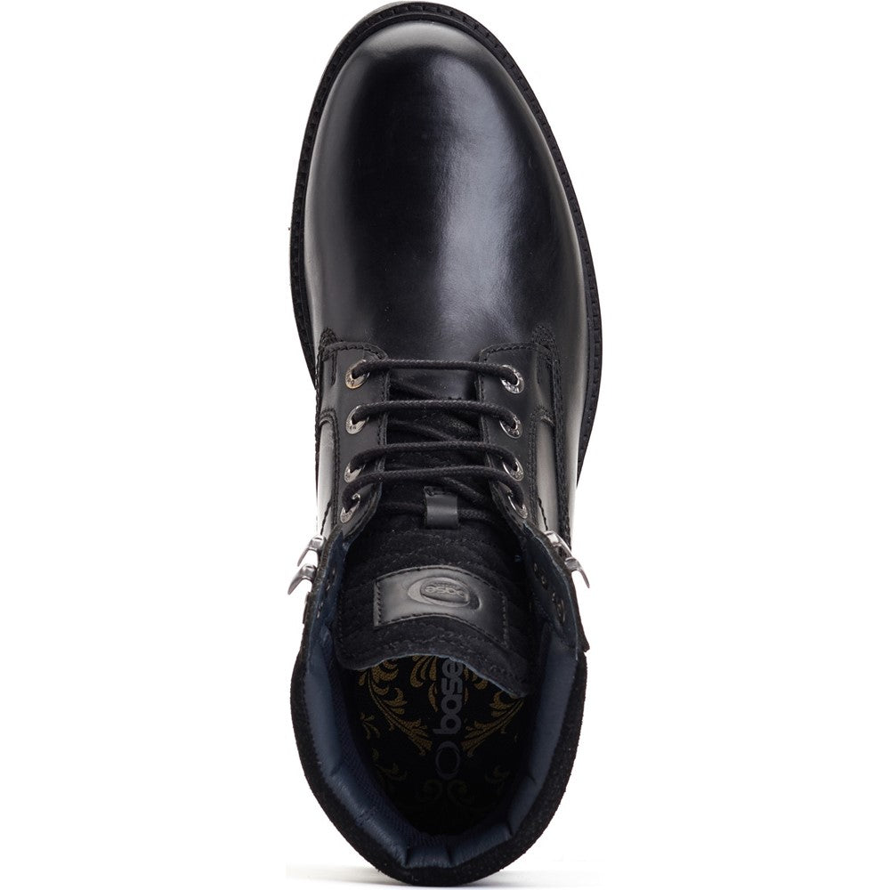 Bradley Waxy Combat Boots Black