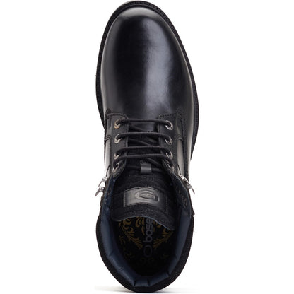 Bradley Waxy Combat Boots Black