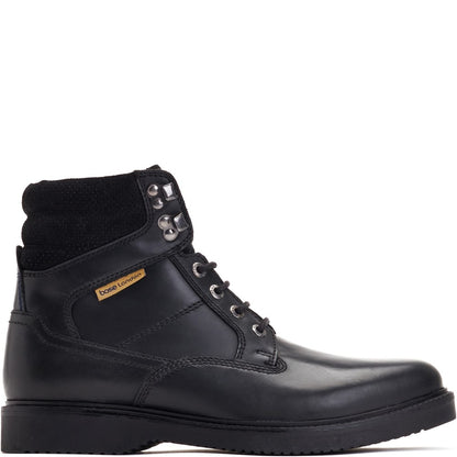 Bradley Waxy Combat Boots Black