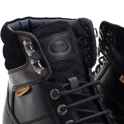 Bradley Waxy Combat Boots Black