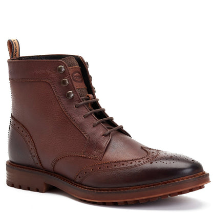 Hemlock Grain Brogue Boots Brown
