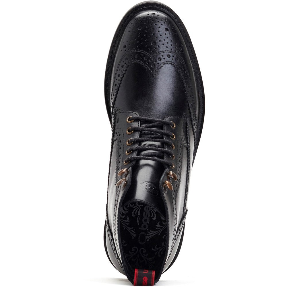Dealer Burnished Brogue Boots Black