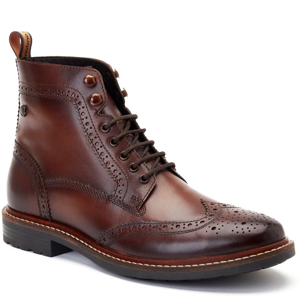 Dealer Burnished Brogue Boots Brown