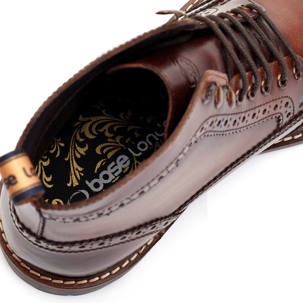Dealer Burnished Brogue Boots Brown
