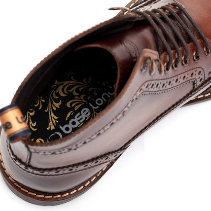 Dealer Burnished Brogue Boots Brown