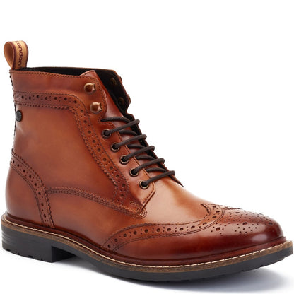 Dealer Burnished Brogue Boots Tan