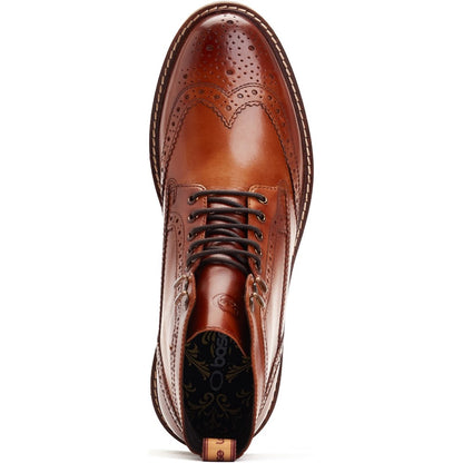 Dealer Burnished Brogue Boots Tan