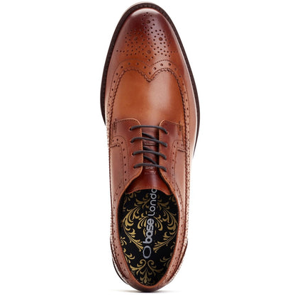 Twain Washed Brogue Shoes Tan